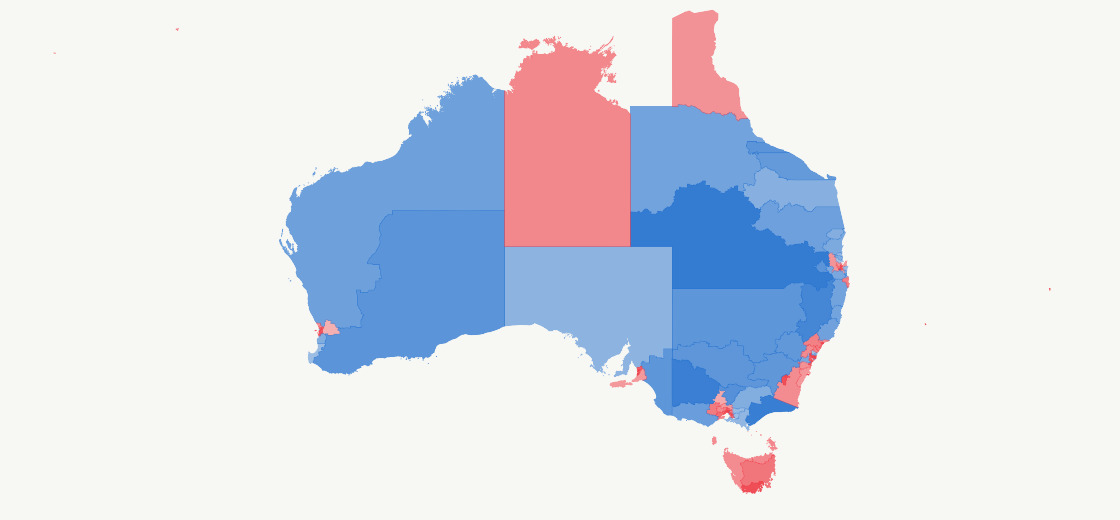 Screenshot of Australian Federal Election Explorer